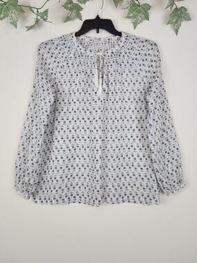 Boden Women's US 10 Floral Long Sleeve Cotton Gauze Lightweight Top Blouse